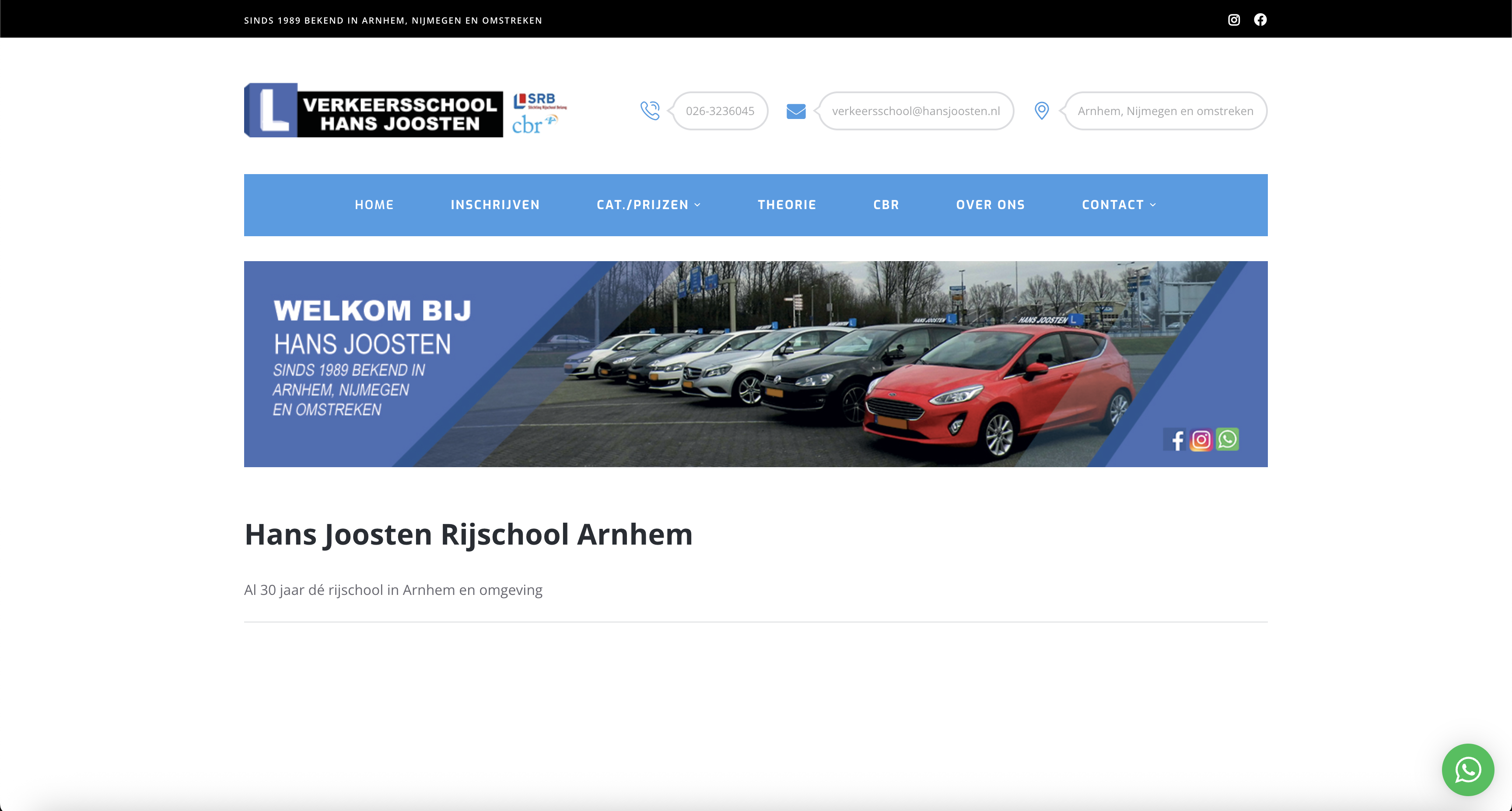 Verkeersschool Hans Joosten, huidige website (voor)
